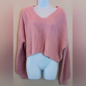Super Soft Oversized Slouchy Sweater L Pink Like Cashmere NWT Comfy Cozy
